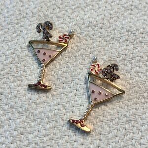 Gold and Pink Cocktail Earrings